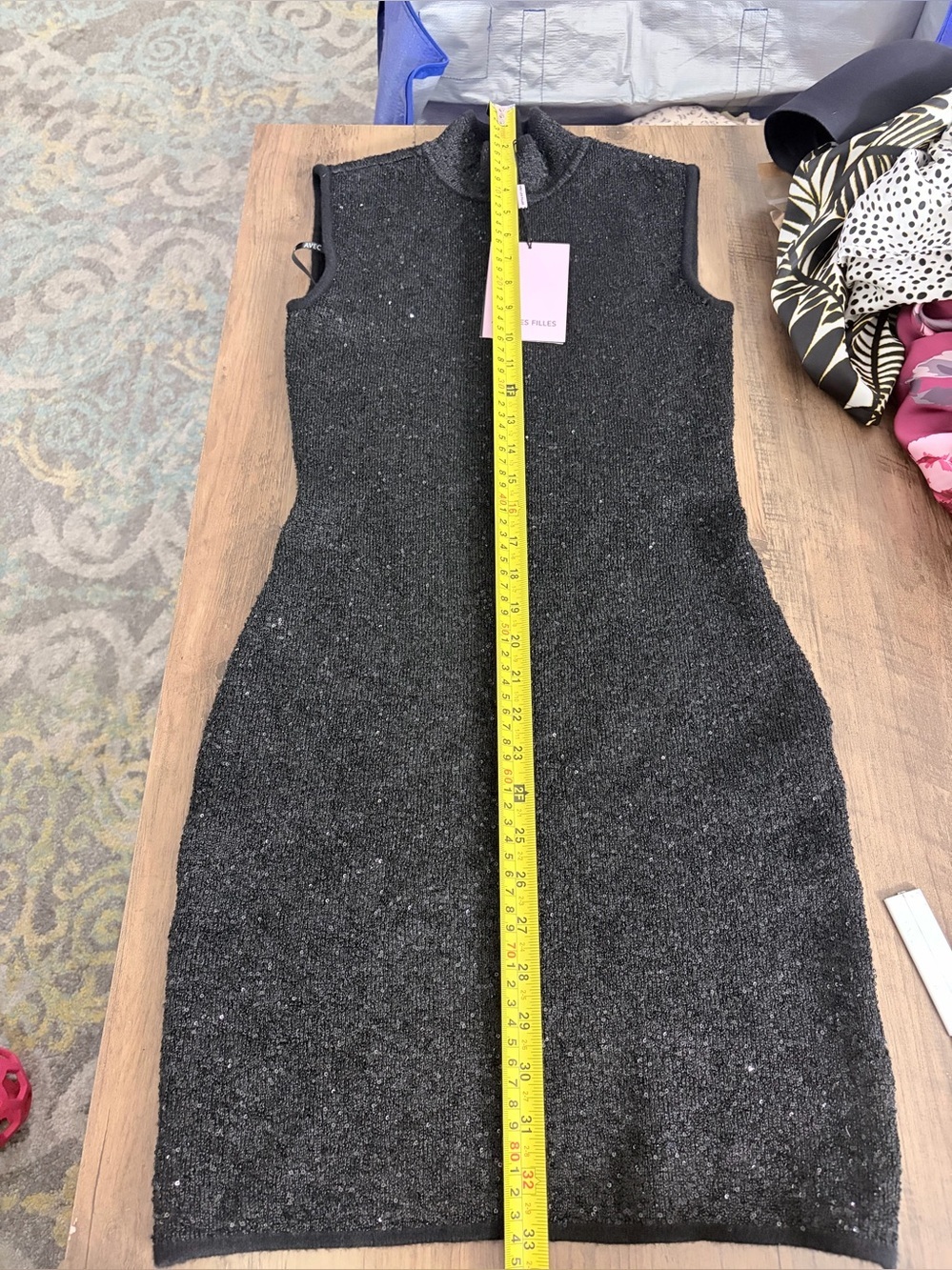 Avec Les Filles Black Sleeveless Turtleneck Mini Dress - Picture 9 of 10
